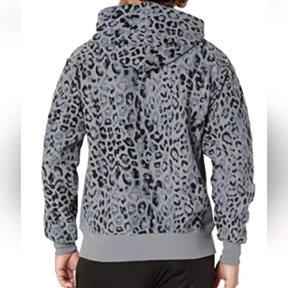 Champion Reverse Weave Hoodie Sweatshirt Adult 3X Animal Print Gray Leopard - Picture 2 of 12